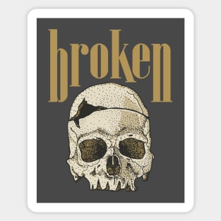 Broken Skull Sticker